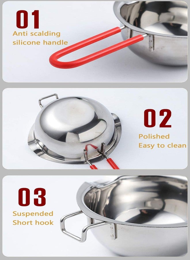 TIYOORTA Stainless Steel Double Boiler Pot, 600ML Updated Melting Pot with Silicone Spatula for Melting Butter,Chocolate, Candy, Cheese and Caramel (Red) - Image 5